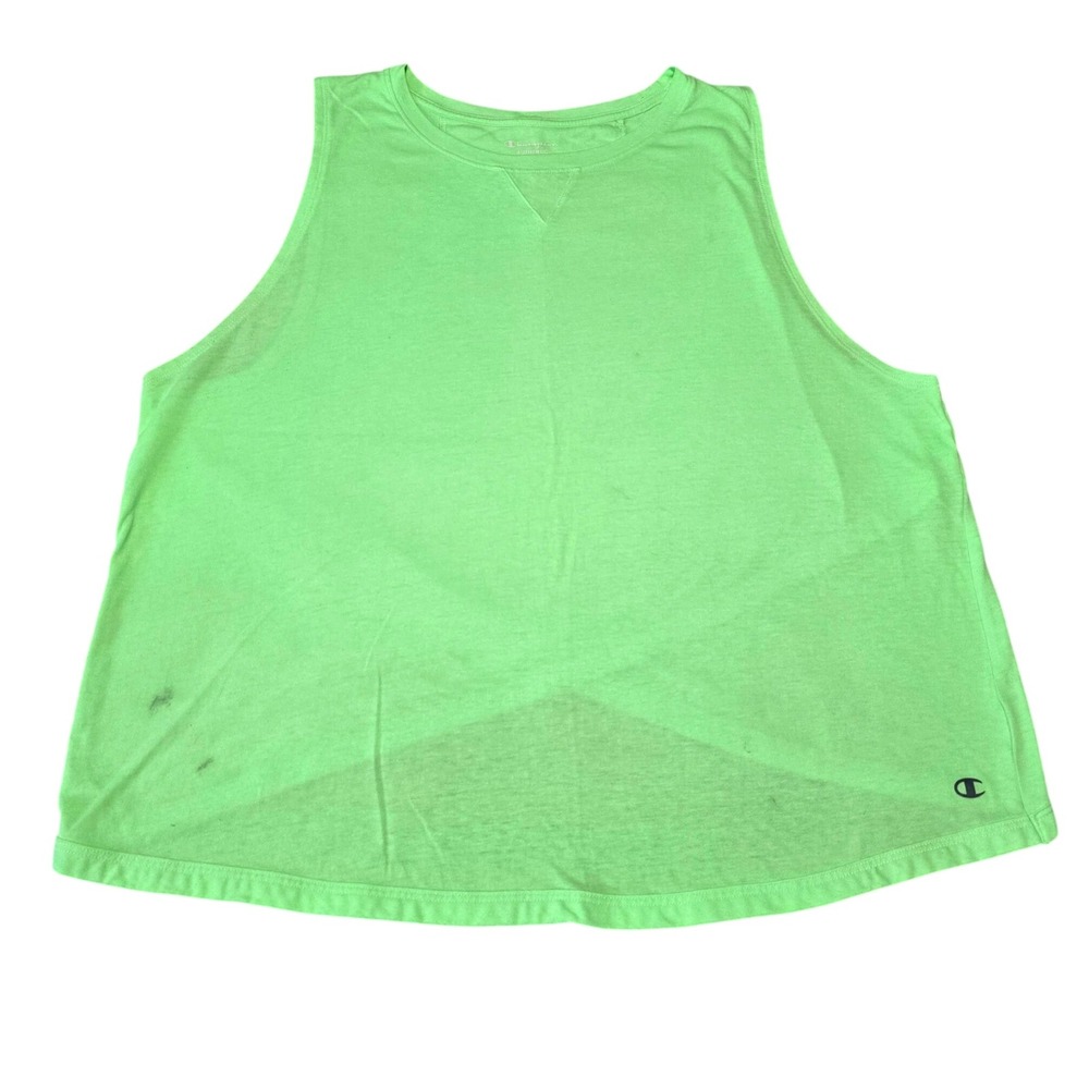 Champion Authentic Women Size XL Workout Tank Lime Green Back Wrap Design